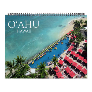 o'ahu hawaii usa 2025 large calendar