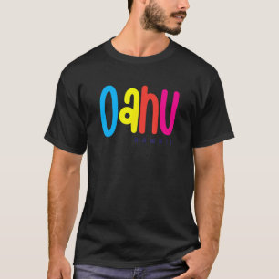 Oahu Hawaii Vintage colourful beach vacation aloha T-Shirt