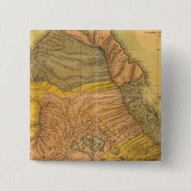Oahu, Hawaiian Islands 2 Inch Square Button (Front)