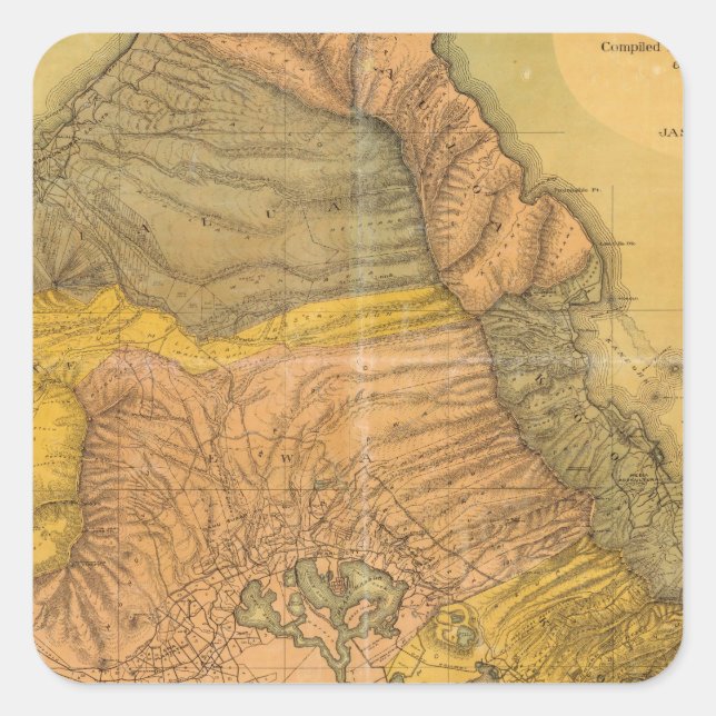 Oahu, Hawaiian Islands Square Sticker (Front)