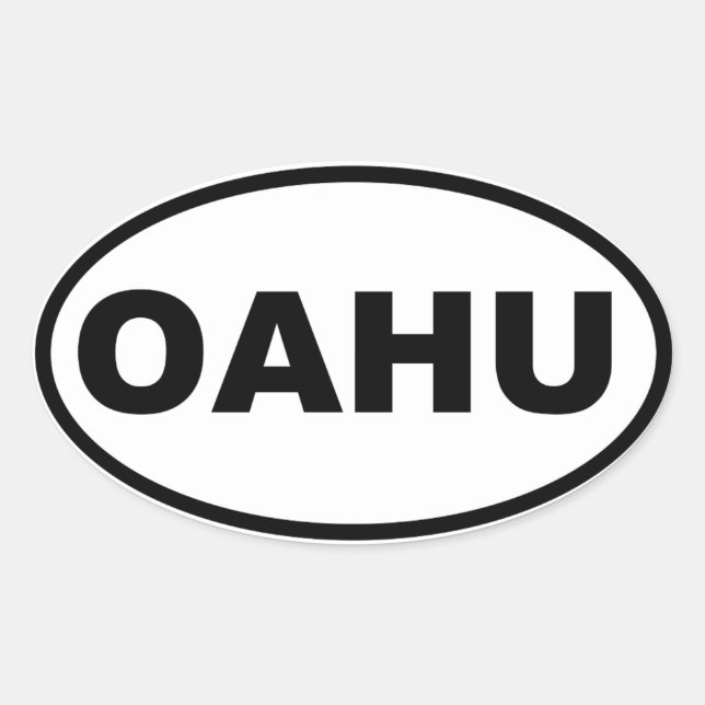 OAHU OVAL STICKER (Front)