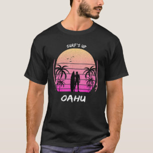 Oahu Palm Tree Surf Hawaii Waikiki Souvenir Maui K T-Shirt