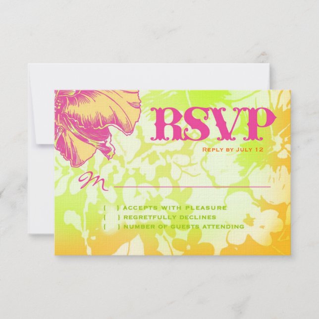 OAHU RSVP Floral Linen Paper Card (Front)