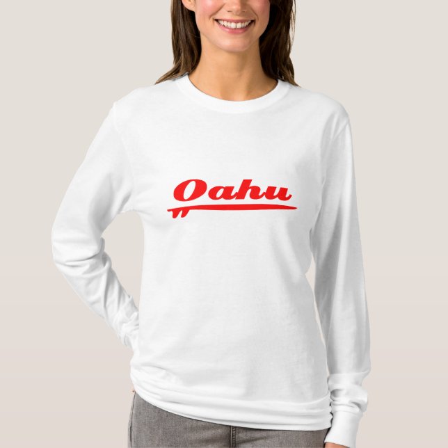 Oahu surfboard red T-Shirt (Front)