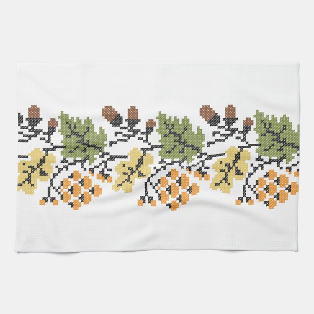 Oak autumnal background kitchen towel (Horizontal)