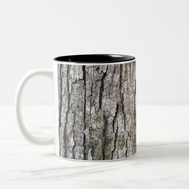 Oak Bark Pattern Two-Tone Coffee Mug (Left)