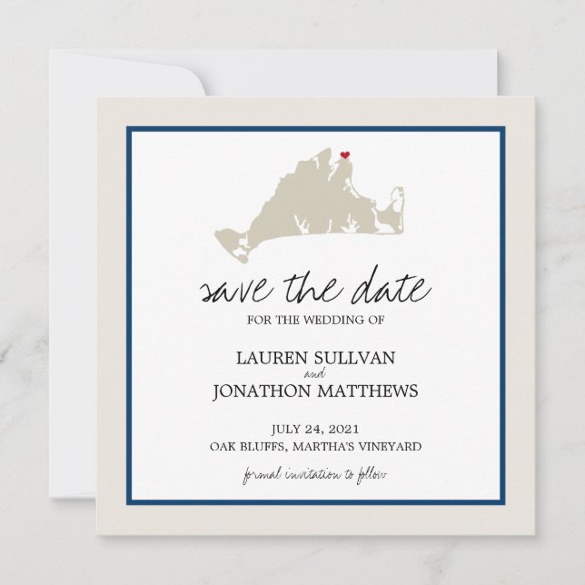Oak Bluffs Martha's Vineyard | Save the Date (Front)