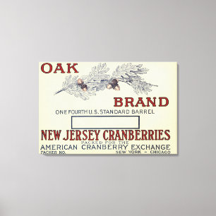 Oak Brand Cranberry Label Canvas Print