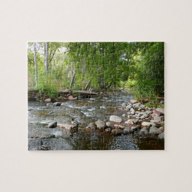 Oak Creek and Mallard Ducks Nature Photography Jigsaw Puzzle (Horizontal)