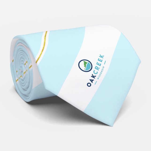 Oak Creek (Wisconsin) city flag Neck Tie (Rolled)