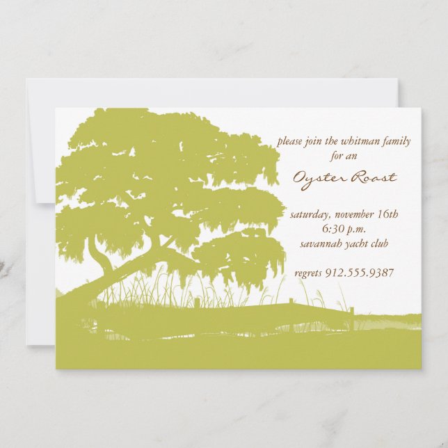 Oak Draped with Spanish Moss by the Marsh Invite (Front)