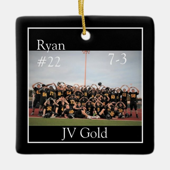 Oak Football Personalized Ornament (Front)