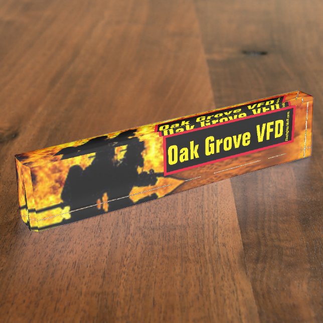 Oak Grove VFD Flames plaque d'immatriculation du b (Taille)