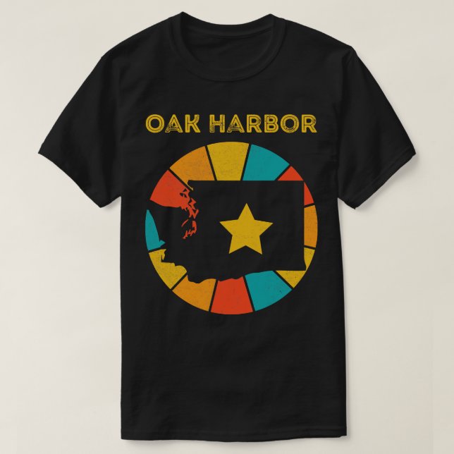 Oak Harbour Washington Vintage Distressed Souvenir T-Shirt (Design Front)