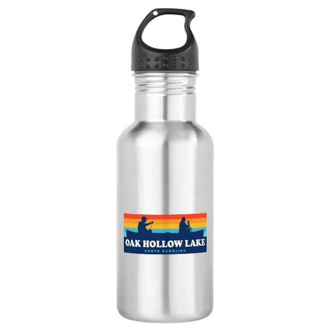 Oak Hollow Lake North Carolina Canoe 532 Ml Water Bottle (Front)