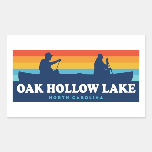 Oak Hollow Lake North Carolina Canoe Sticker (Front)