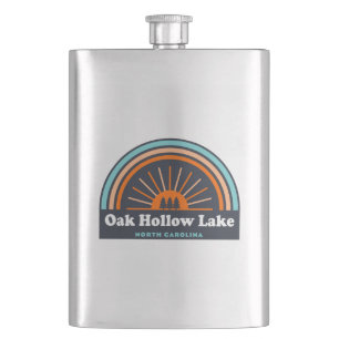 Oak Hollow Lake North Carolina Rainbow Hip Flask
