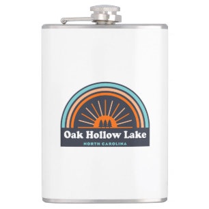 Oak Hollow Lake North Carolina Rainbow Hip Flask