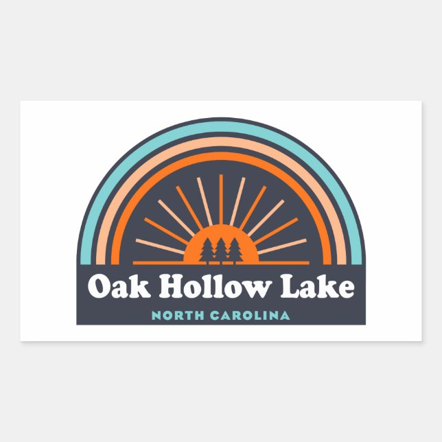 Oak Hollow Lake North Carolina Rainbow Sticker (Front)