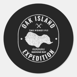 Oak Island Expedition Treasure Hunt Retro Mystery  Classic Round Sticker