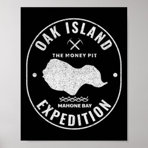 Oak Island Expedition Treasure Hunt Retro Mystery Poster