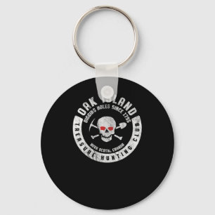 Oak Island Treasure Hunting Club Vintage Skull And Keychain