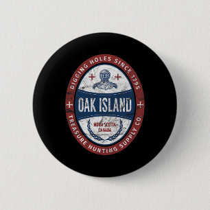 Oak Island Treasure Hunting Retro Templar Knight T 2 Inch Round Button