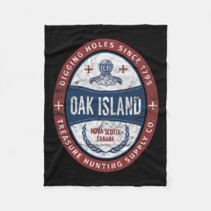 Oak Island Treasure Hunting Retro Templar Knight T Fleece Blanket