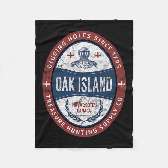 Oak Island Treasure Hunting Retro Templar Knight T Fleece Blanket (Front)
