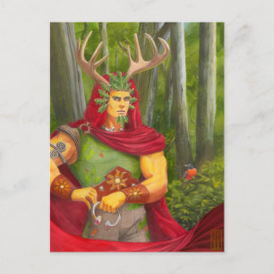 Oak King Portrait mini print Postcard