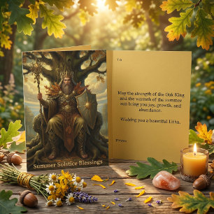 Oak King Summer Solstice Litha Pagan Greeting Card