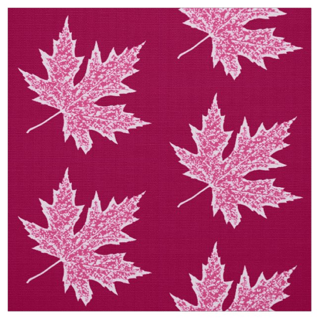 Oak leaf - burgundy wine and pink fabric (Swatch)