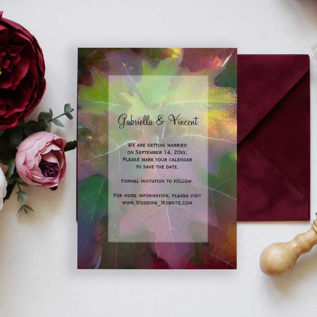 Oak Leaf Hydrangea Fall Wedding Save the Date Invitation (Fall in Love with this woodsy natural Autumn Save the Date Announcement Card.)