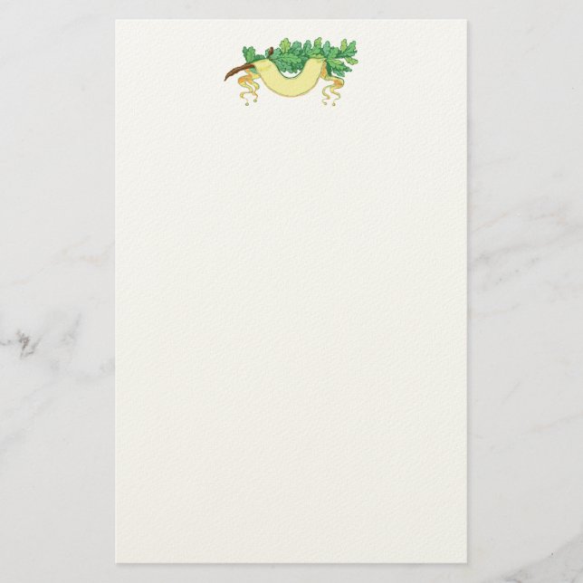 Oak leaf leaves and banner stationery (Front)