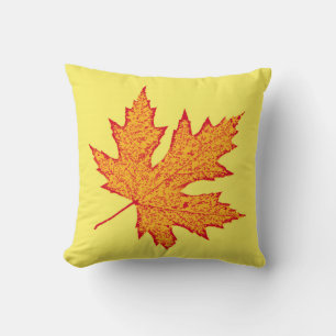 Oak leaf - orange and mustard gold throw pillow