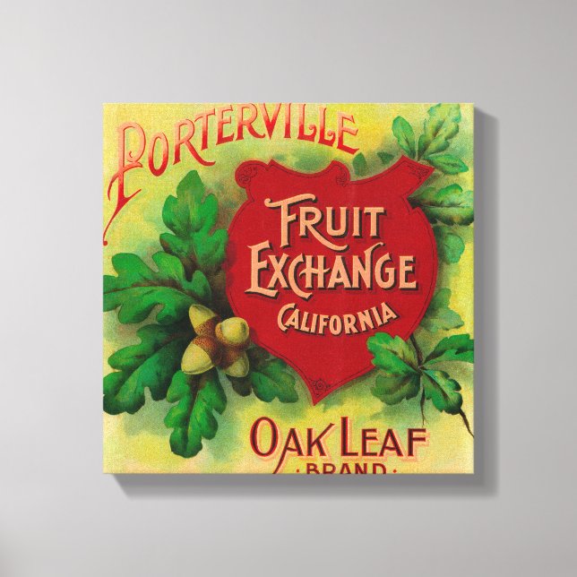 Oak Leaf Orange LabelPorterville, CA Canvas Print (Front)