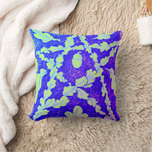 Oak Leaf Pentagram Bright Colourful Throw Pillow