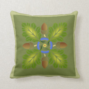 Oak Leaf Stencil Pillow