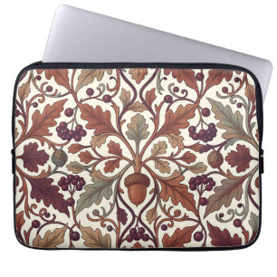 Oak Leaves Acorns Berries William Morris Style Laptop Sleeve