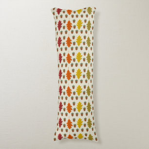 Oak leaves and Acorns Fall Autumn Patterned Body Pillow