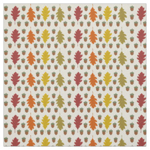 Oak leaves and Acorns Fall Autumn Patterned Fabric