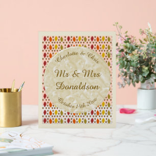 Oak leaves and Acorns Fall Autumn Wedding Acrylic Sign