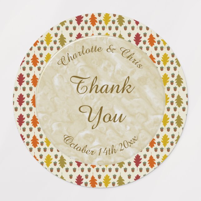 Oak leaves and Acorns Fall Autumn Wedding Custom (Design 1)