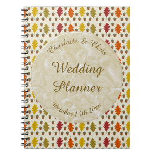 Oak leaves and Acorns Fall Autumn Wedding Custom Notebook