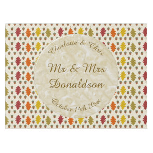 Oak leaves and Acorns Fall Autumn Wedding Custom Tablecloth