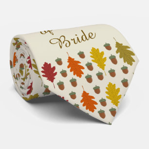 Oak leaves and Acorns Fall Autumn Wedding Custom Tie