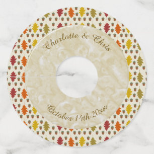 Oak leaves and Acorns Fall Autumn Wedding Custom Wine Glass Tag