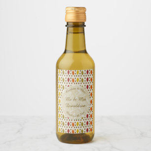 Oak leaves and Acorns Fall Autumn Wedding Custom Wine Label