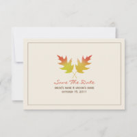 Oak Leaves Fall Wedding Save The Date