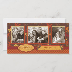 Oak Leaves in Fall Colours for Thanksgiving Holiday Card